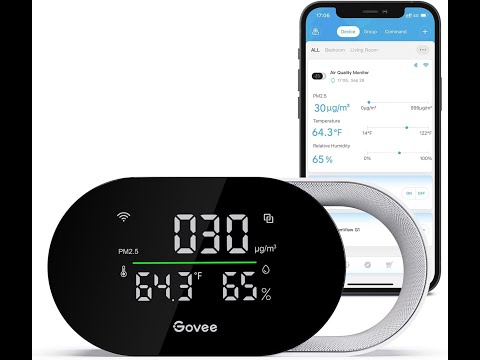 Unboxing Setup Govee Smart Air Quality Meter Detects PM2.5, Temperature, Humidity,